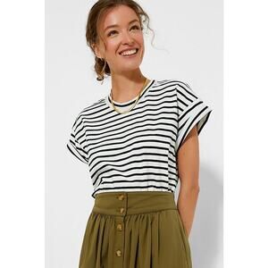 TUCKERNUCK Blue Striped Presley Boyfriend Tee Size XL NWT Retail $88 Tuckernuck